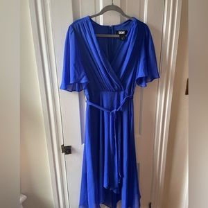 DKNY size 6 royal blue chiffon dress